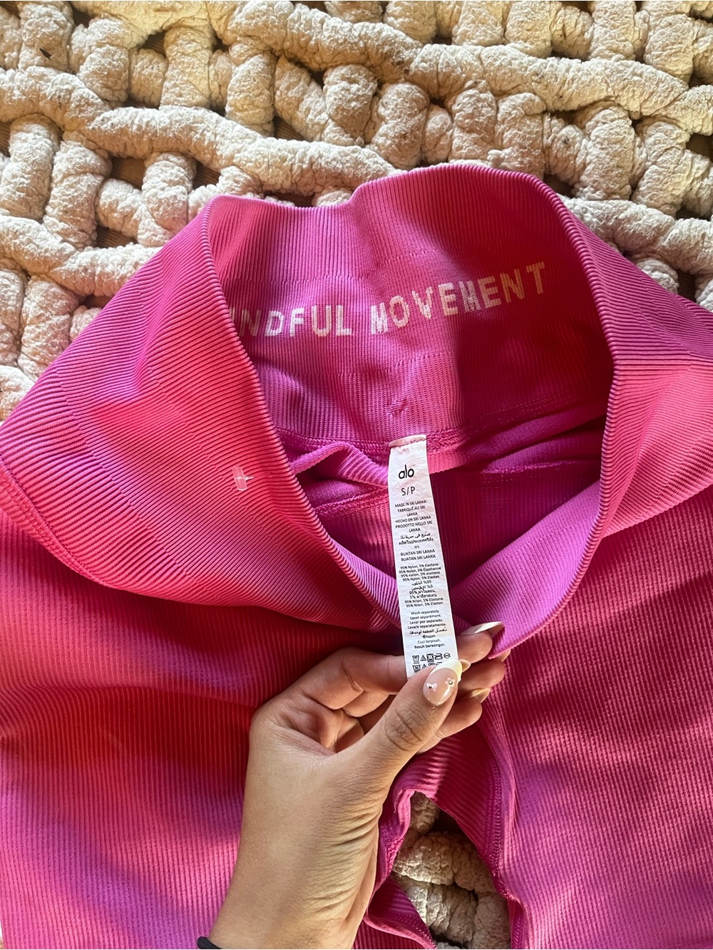 ALO Yoga High-Rise Bike Shorts in Hot Pink - Picture 6 of 7